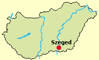 Szeged auf der Landkarte von Ungarn