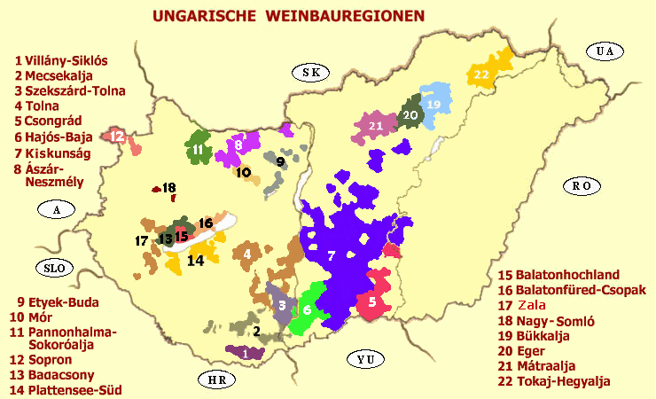 Ungarische Weinbauregionen